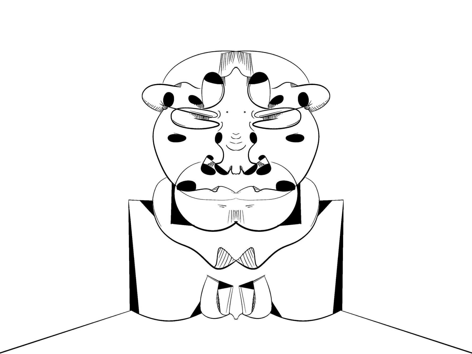 Human bust with polka dots