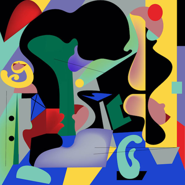 Multi colored flat illustration of shapes
