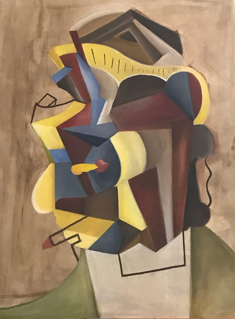 Abstract head with multiple faces