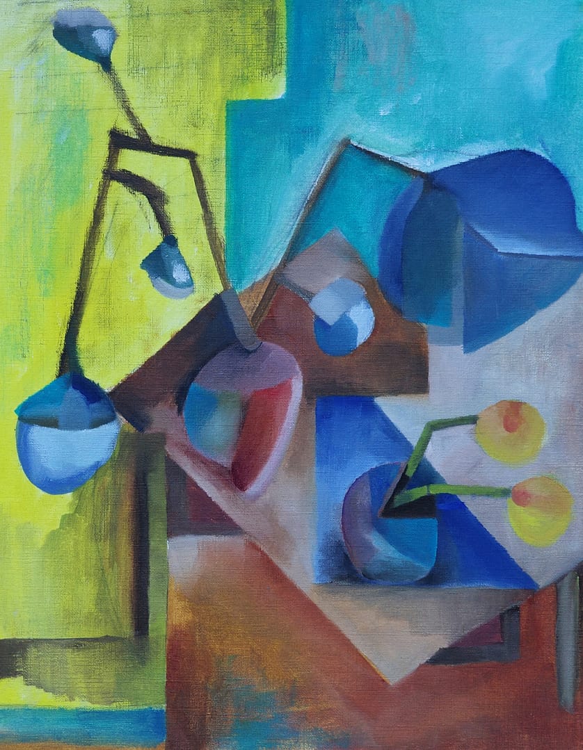 Birdseye view of abstract still life